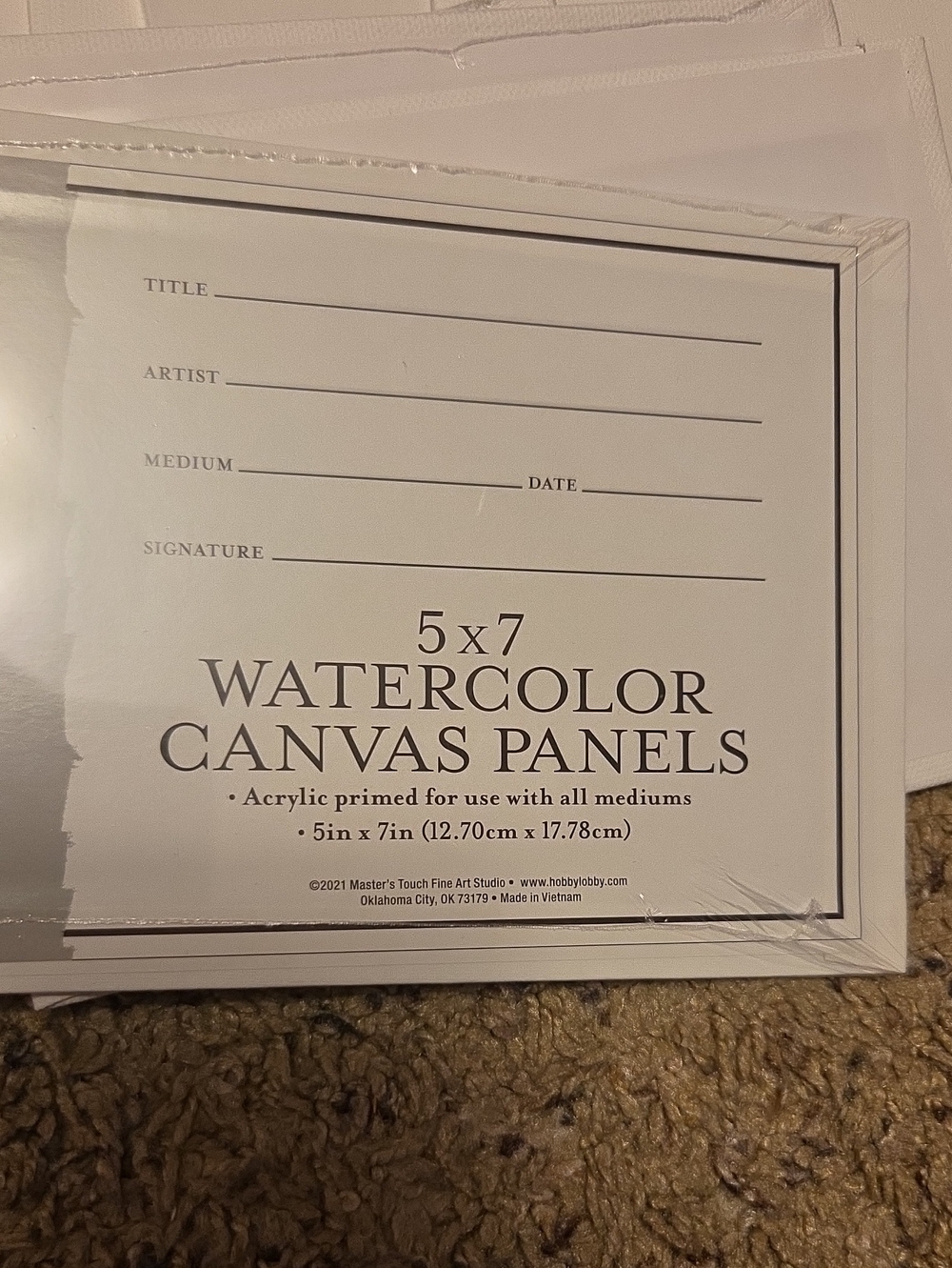 5x7 Watercolor Canvas Panels - Pack Of 12